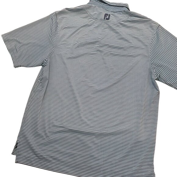 FootJoy presidents cup golf Striped Polo Shirt Blue White Collared short sleeve - Picture 10 of 10